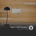 V-TAC Lámpara de Sobremesa Recargable - IP20 - Negra - 3W - 100 Lumens - 3000K-extra-6.webp