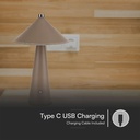 V-TAC Lámpara de Sobremesa Recargable - IP20 - Marrón - 3W - 240 Lumens - 3IN1-extra-6.webp