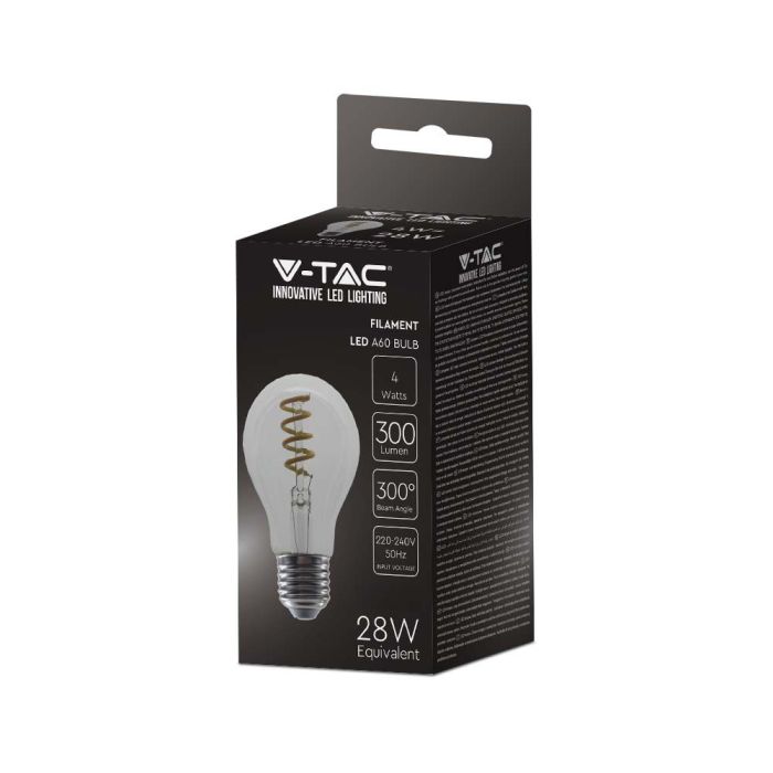 Bombilla LED V-TAC GLS -  Soporte E27 - IP20 - Transparente - 4W - 300 Lumens - 3000K-extra-5.webp