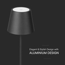 V-TAC Lámpara de mesa de carga inalámbrica - IP54 - Negra - 1.5W- 150 Lumens - 3000K-extra-5.webp