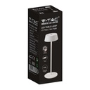 V-TAC Lámpara de Sobremesa Recargable - IP54 - Blanca - 2W - 200 Lumens - 3000K-extra-6.webp
