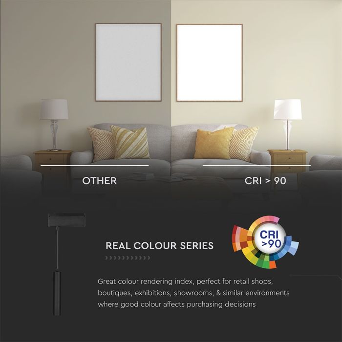 V-TAC LED Foco de carril magnético - Luz Colgante - IP20 - 15W- 1000 Lumens - 4000K-extra-6.webp