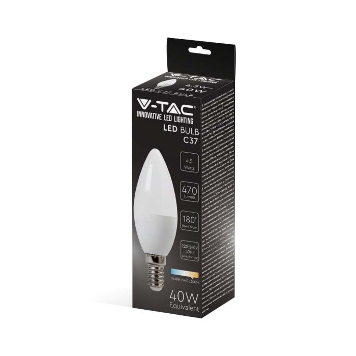 Bombilla LED V-TAC - Vela - Soporte E14 - IP20 - 4.5W- 470 Lumens - 4000K-extra-7.webp