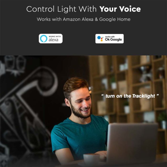 V-TAC Foco Carril LED SMART Magnético- Colgante - IP20 - Negro - 10W - 900 Lumens - 3IN1-extra-6.webp