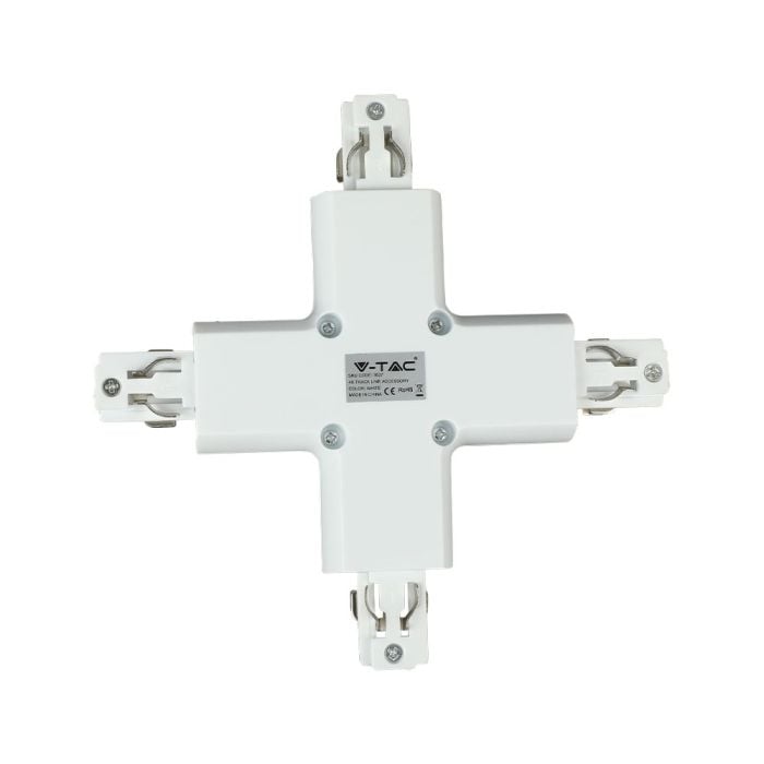 V-TAC LED Foco de carril - Accesorios - Conector de carril 4X - IP20 - Blanco