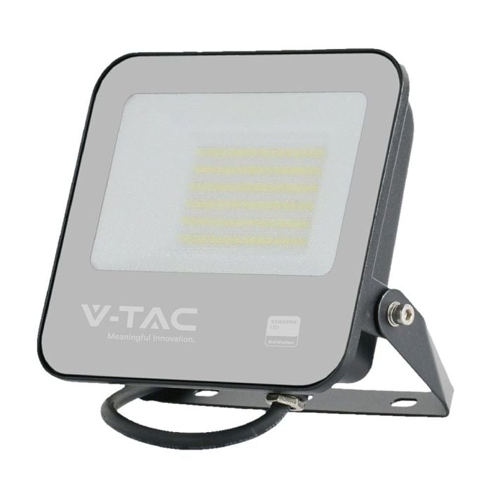 Proyector LED V-TAC - Samsung - IP65 Impermeable - Cuerpo Negro - 1 Metro de Cable - 50W- 4270 Lúmenes - 6500K