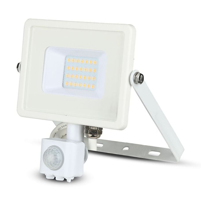 Proyector LED giratorio V-TAC - Samsung - Sensor PIR - Impermeable IP65 - Blanco - 20W - 1600 Lúmenes - 3000K