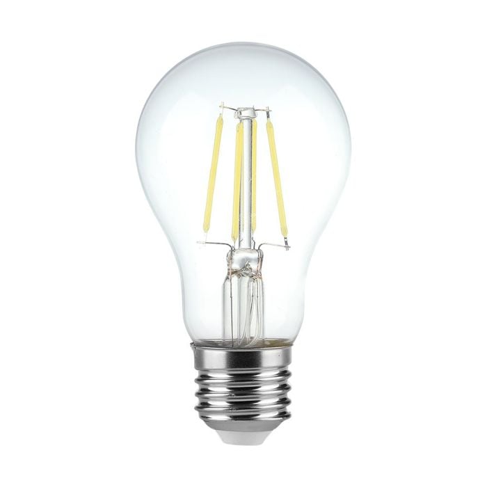Bombilla LED V-TAC GLS -  Soporte E27 - IP20 - Transparente - 4W - 400 Lumens - 6500K