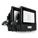 Proyector LED V-TAC - Samsung - Sensor PIR - Impermeable IP65 - Negro - 10W - 735 Lumens - 3000K - Pack de 2