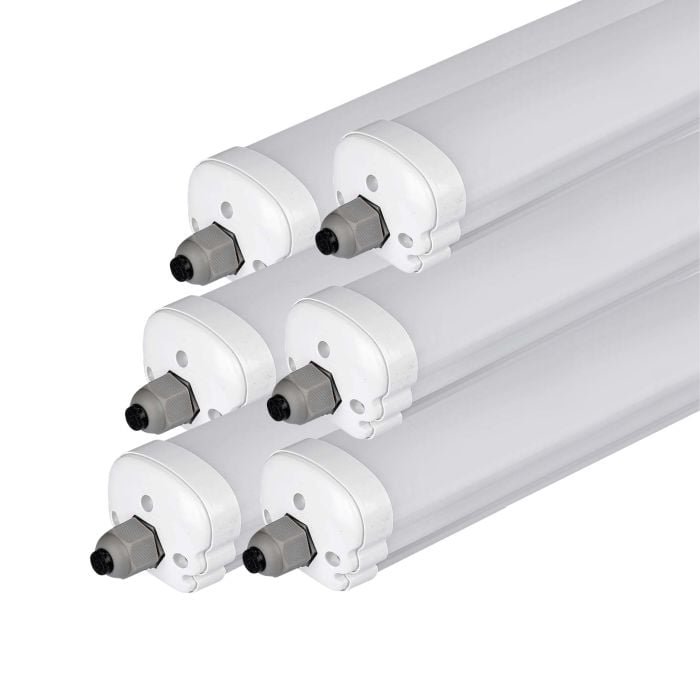 Regleta LED - Serie G - IP65 - Blanco - 48W - 5760 Lumens - 6500K - 150CM - Pack de 6