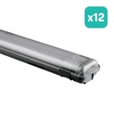 Pantalla estanca LED  - Doble Tubo 2 x 18W - IP65 Estanca - Blanca - 3400 Lúmenes - 4000K - 120CM - Pack de 12