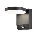 Aplique LED Giratorio V-TAC - Sensor PIR - Impermeable IP65 - Negro -17W - 2520 Lumens - 4000K