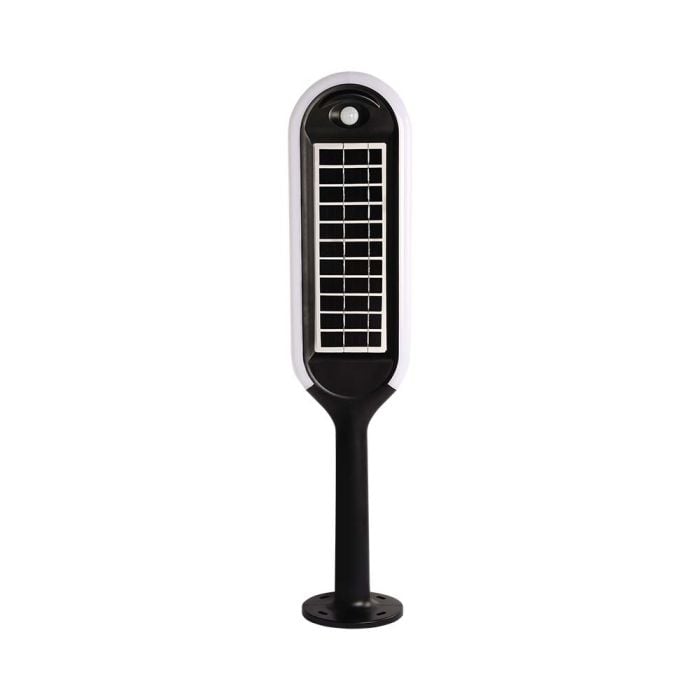 V-TAC Solar Bollard Light - IP65 Impermeable - Blanco + Negro - 5W- 400 Lumens - 3000K