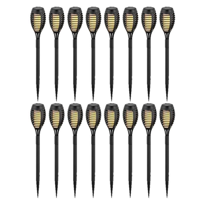 V-TAC Solar Flame Stick Lights - IP44 - Negro - 1W - 2200K  - Pack de 16