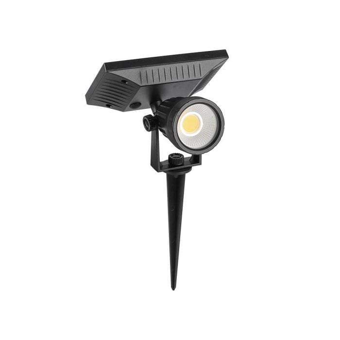 V-TAC Solar Pincho de jardín - IP65 Impermeable - Negro - 2W - 40 Lumens - 3000K