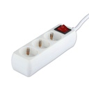 V-TAC Adaptadores y Tomas - 3 Vías - Interruptor - Toma de Extensión - IP20 - Blanco - 5m Cable