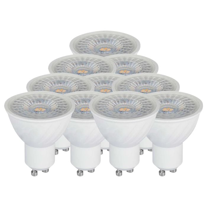 V-TAC LED Dimmable Spot Light - GU10 - Lente 110° - IP20 - Blanco - 6W - 445 Lumens - 3000K - Pack de 10
