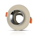 V-TAC LED Aro de yeso / hormigón redondo - Empotrable - GU10 - IP20 - Off White + Chrome