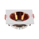 V-TAC Aro cuadrado LED - Empotrable - GU10 - IP20 - Blanco + Oro Rosa