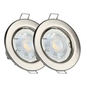 Aro redondo LED V-TAC - Empotrable - GU10 - IP20 - Níquel satinado  - Pack de 2