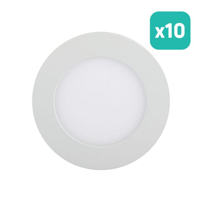 Mini panel LED redondo V-TAC - Serie Premium - IP20 - Blanco - 18W - 1400 Lúmenes - 4000K - Pack de 10