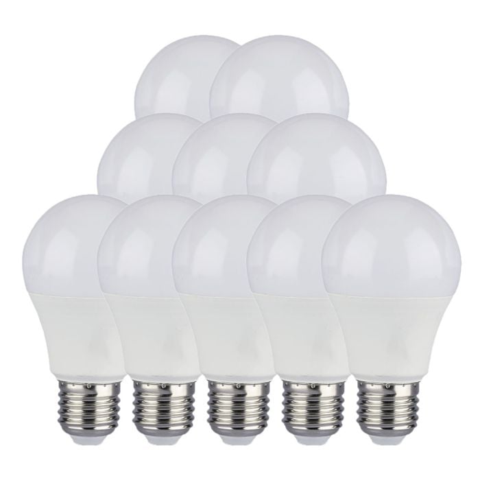 Bombilla LED V-TAC GLS -  Soporte E27 - IP20 - Blanca - 10.5W - 1055 Lumens - 6500K - Pack de 10