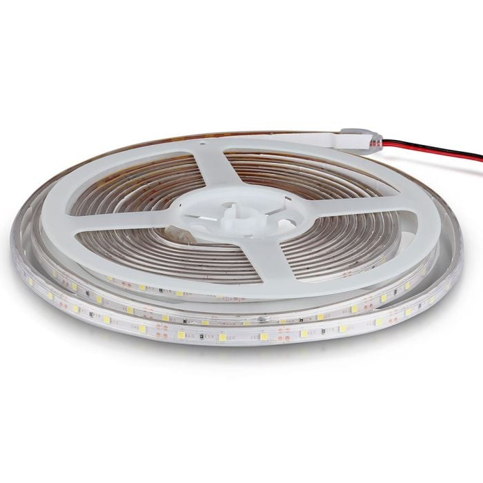 Tira de luz LED V-TAC - IP65 Impermeable - 6000K - Precio/1m (5m Rollo)