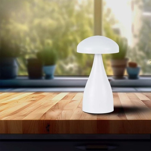 [7896] V-TAC Lámpara de Sobremesa Recargable - IP20 - Blanca - 1W - 55 Lumens - 3IN1