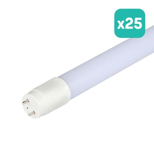 [216309] Tubo LED T8 V-TAC - IP20 - Blanco - 20W - 2100 Lúmenes - 4000K - 150CM - Pack de 25