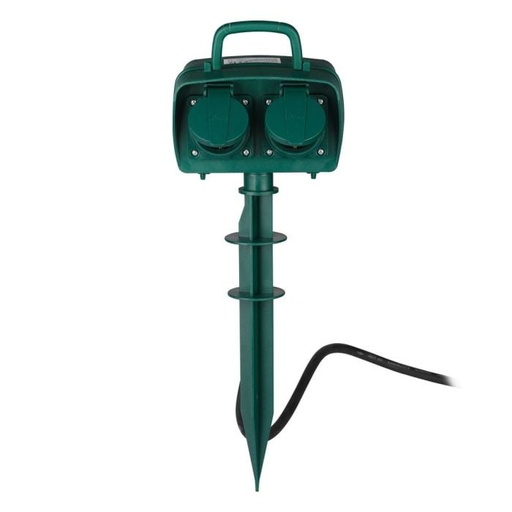 [8810] V-TAC Adaptadores y Tomas - 4 Vías - Tomas de Jardín - IP44 - Verde - 3m cable