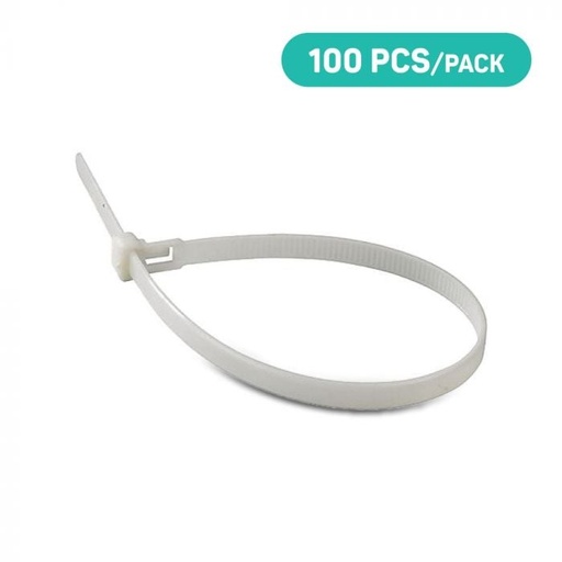 [11175] V-TAC Brida de Nylon - 4.5 x 350mm - Blanca - 100 Unidades/Paquete