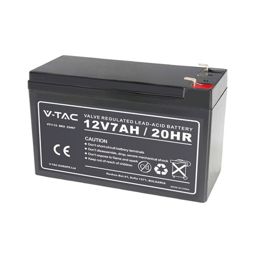 [23467] Batería de Plomo V-TAC - 12V - 1.3AH - Garantía de 5 Años